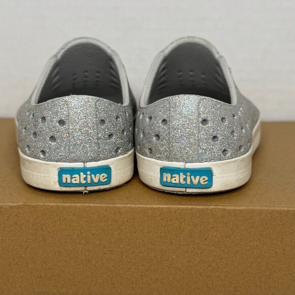 Native Kids Jefferson BLING Slip On Sandals Shoes - Silver Size 5 - Picture 9 of 11